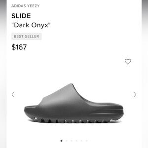 Yeezy onyx black slide size 10